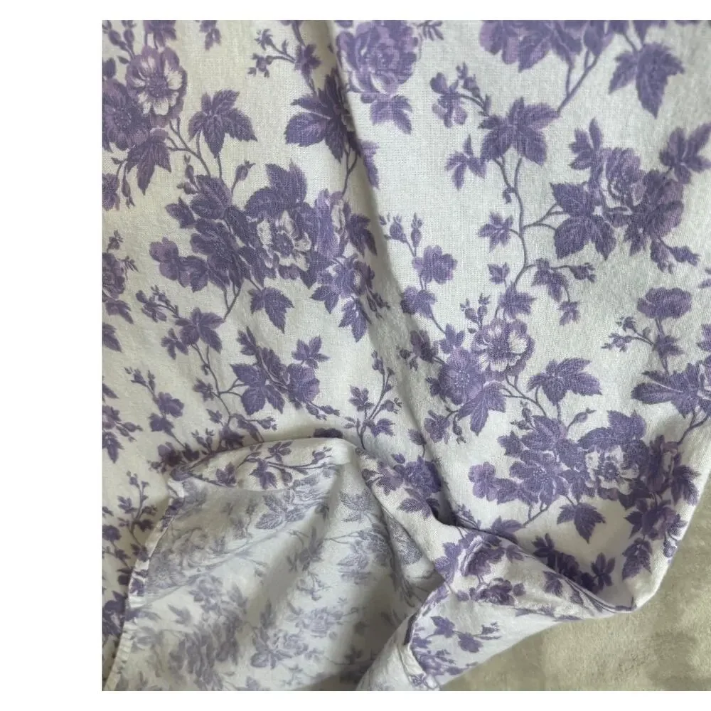 Ella Simone Nightgown Womens Small Purple Floral Long Flannel Pajamas Loungewear